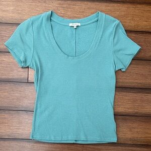 Z Supply Teal Short Sleeve Ribbed Tee Size M